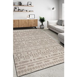 Modern Tasarımlı Jüt Dokuma Loop Sisal Kahve Renk Halı 120x150 cm