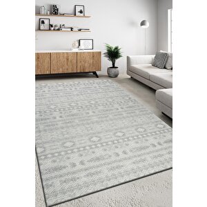 Modern Tasarımlı Jüt Dokuma Loop Sisal Gri Renk Halı