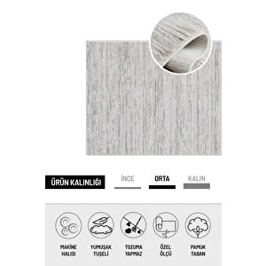 Pamuk Tabanlı Modern Tasarımlı  Sisal Çizgili Bej Renk Halı