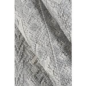 Modern Tasarımlı Jüt Dokuma Loop Sisal Gri Renk Halı