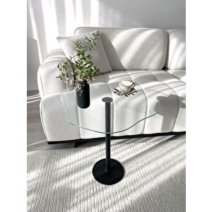 Wi̇cci̇ Dekoratif Cam Siyah Zigon Yan Sehpa