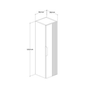 %100 Mdf - 30 Cm Chester Boy Dolabı
