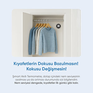 Şımart Akıllı Termometre Wi-fi Bağlantılı Sıcaklık Ve Nem Ölçer, Uygulama Destekli