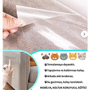 Kedi Koltuk Mobilya Koruyucu Tırmalama Caydırıcı Parlak Kendinden Yapışkanlı Şeffaf Folyo 50 X 1 Metre