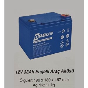 Orbus 12 Volt 33 Amper (12v 33a) Engelli Araç Aküsü Malezya Üreti̇m