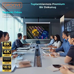Groove Vizio Pro 120¨ Inch 265x150cm Blackout Işık Geçirmez Profesyonel Projeksiyon Perdesi +canlı Renkler+göz Koruması+leke Tutma