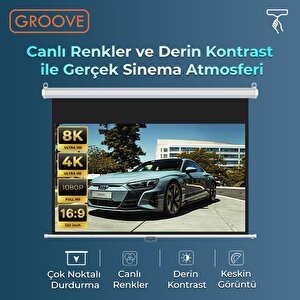 Groove Vizio Pro 120¨ Inch 265x150cm Blackout Işık Geçirmez Profesyonel Projeksiyon Perdesi +canlı Renkler+göz Koruması+leke Tutma