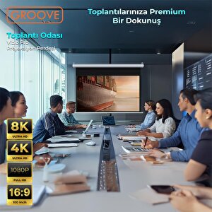 Groove Vizio Pro 100¨ Inch 220x125cm Blackout Işık Geçirmez Profesyonel Projeksiyon Perdesi +canlı Renkler+göz Koruması+leke Tutma