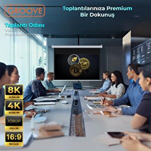 Groove Vizio Pro 150¨ Inch 332x188cm Blackout Işık Geçirmez Profesyonel Projeksiyon Perdesi +canlı Renkler+göz Koruması+leke Tutma
