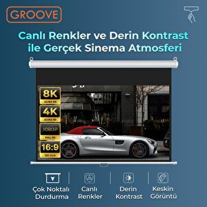 Groove Vizio Pro 150¨ Inch 332x188cm Blackout Işık Geçirmez Profesyonel Projeksiyon Perdesi +canlı Renkler+göz Koruması+leke Tutma