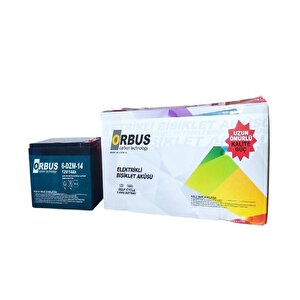 Orbus 12v 14amper (12v 14ah) Deep Cycle - Derin Döngülü Elekrikli Bisiklet Akü (e-bike) Aküsü Ebatlar: 150x97x95