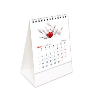 2026 Ofis Piramit Masa Takvimi Dikey Masaüstü Takvim 21x17 Cm