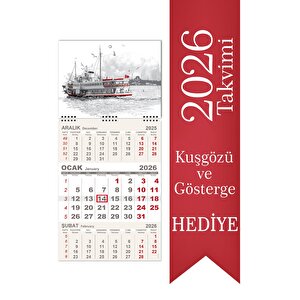 2026 Minik Boy Gemici Takvimi Denizci Duvar Takvimi 24x52 Cm
