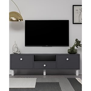 1310dropdd-1 Bohem Tv Sehpasi ANTRASİT-BEYAZ KULP Antrasit Beyaz