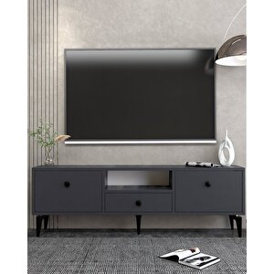1300dropdh-1 Tv Sehpasi ANTRASİT-SİYAH KULP Antrasit - Siyah