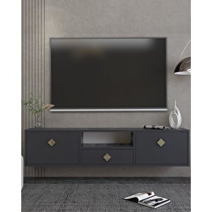 1305dropct-1 Duvara Montaj Tv Sehpasi ANTRASİT-ALTIN KULP