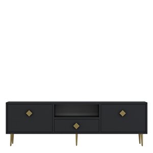 1308dropct-1 Tv Sehpasi ANTRASİT-ALTIN KULP Antrasit