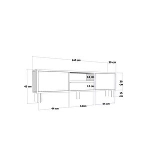 1310dropct-1 Bohem Tv Sehpasi ANTRASİT-BEYAZ KULP