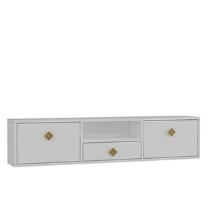 1305dropct-1 Duvara Montaj Tv Sehpasi BEYAZ-ALTIN KULP