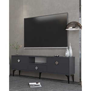 1304dropdd-1 Tv Sehpasi ANTRASİT-GÜMÜŞ KULP Antrasit Gümüş