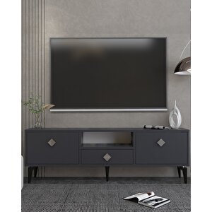 1304dropdd-1 Tv Sehpasi ANTRASİT-GÜMÜŞ KULP Antrasit Gümüş
