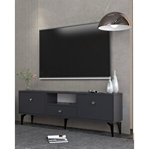 1300dropdh-1 Tv Sehpasi ANTRASİT-GÜMÜŞ KULP Antrasit Gümüş