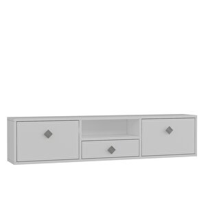 1305dropct-1 Duvara Montaj Tv Sehpasi BEYAZ-GÜMÜŞ KULP