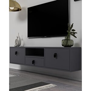 1309dropct-1 Duvara Montaj Tv Sehpasi ANTRASİT-SİYAH KULP Antrasit - Siyah