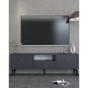 1302dropdd-1 Tv Sehpasi ANTRASİT-GÜMÜŞ KULP Antrasit Gümüş