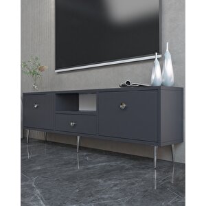 1307dropdd-1 Tv Sehpasi ANTRASİT-GÜMÜŞ KULP Antrasit Gümüş