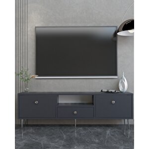 1307dropdd-1 Tv Sehpasi ANTRASİT-GÜMÜŞ KULP Antrasit Gümüş