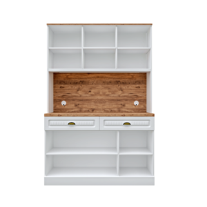 Guneystore Efes Kahve Köşesi - 140 Cm Mdf Mutfak Dolabı - Led Aydınlatmalı - Ücretsiz Montaj