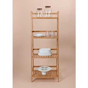 Bambu 4 Katlı Düzenleyici Dolap Raf 120x49x32 Cm