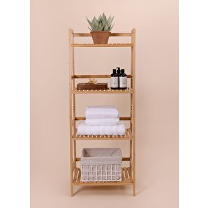Bambu 4 Katlı Düzenleyici Dolap Raf 120x49x32 Cm