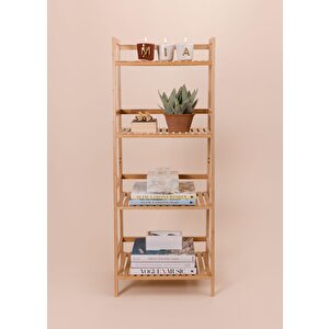 The Mia Bambu 4 Katlı Düzenleyici Dolap Raf 120x49x32 Cm