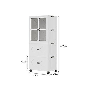 Çok Fonksiyonlu Saklama Dolabı Büyük Kapasiteli Katlanabilir Kurulumu Kolay Saklama Kutusu Dolap