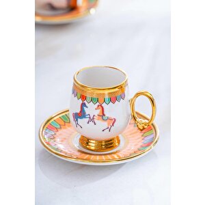 Wilshire Turuncu 6'lı Kahve Fincan Takımı Shp-07188