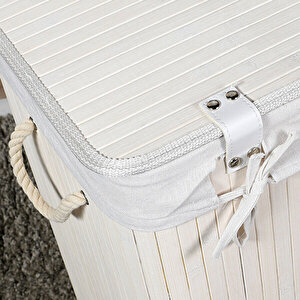 Handy Mate Bambu Çamaşır Sepeti-beyaz 40x60x31 Cm (gxyxd)