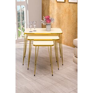 Zigon Sehpa Kr Gold Krem Tel Krem
