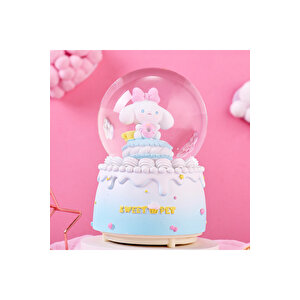 Cinnamoroll Büyük Boy Kar Küresi Işıklı, Müzikli, Püskürtmeli, Mavi, 16x12