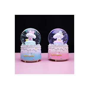 Cinnamoroll Büyük Boy Kar Küresi Işıklı, Müzikli, Püskürtmeli, Mavi, 16x12