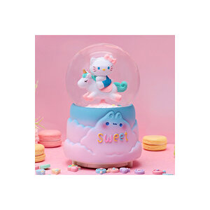Hello Kitty Büyük Boy Kar Küresi Işıklı, Müzikli, Püskürtmeli, Pembe, 16x12