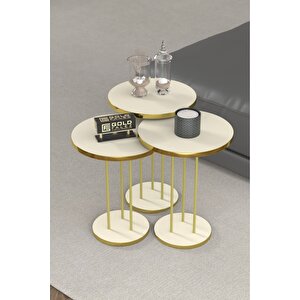 Zigon Sehpa Terra Gold Krem Krem-Gold