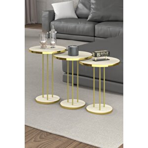 Zigon Sehpa Terra Gold Krem Krem-Gold