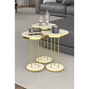 Zigon Sehpa Terra Gold Krem Krem-Gold