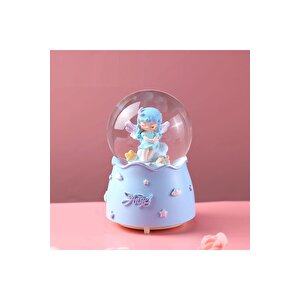 Minik Peri Büyük Boy Kar Küresi Işıklı, Müzikli, Püskürtmeli, Yeşil, 16x12