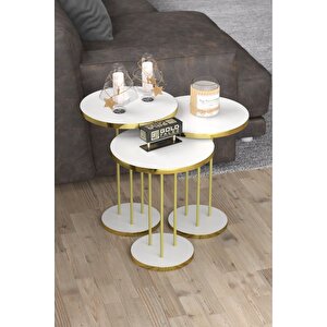Zigon Sehpa Terra Gold Beyaz Beyaz-Altın