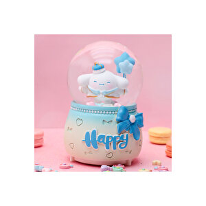 Cinnamoroll Büyük Boy Kar Küresi Işıklı, Müzikli, Püskürtmeli, Mavi, 16x12