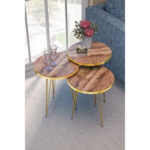 Zigon Sehpa Gold Ceviz Tel Ceviz