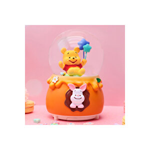 Ayı Winnie Büyük Boy Kar Küresi Işıklı, Müzikli, Püskürtmeli, Sarı, 16x12